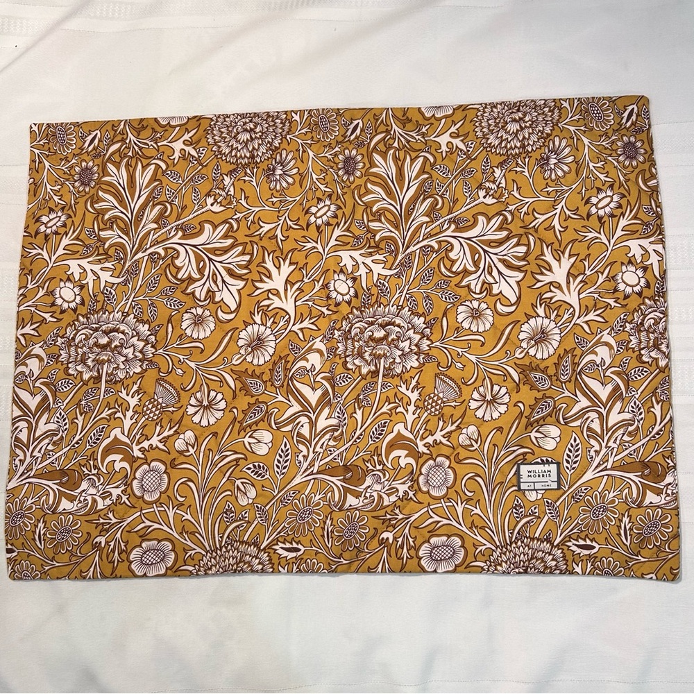 William Morris at Home pillow sham cotton floral goldenrod cream Cherwell Honey